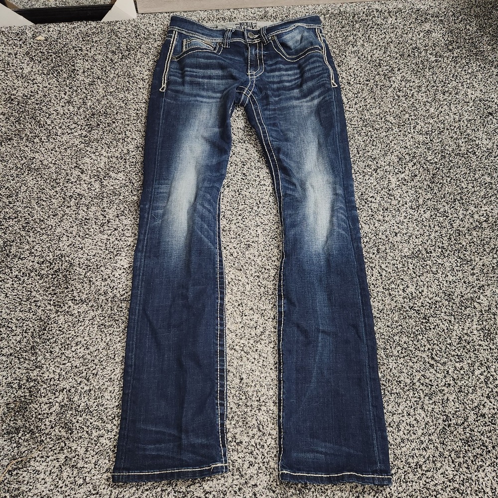 Buckle Black Fit 3 No.46 Mens Jeans 30x34 Darkwash Stretch Thick Stitch Western - Picture 3 of 12